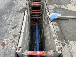 開削部施工状況-2工区（管布設状況）